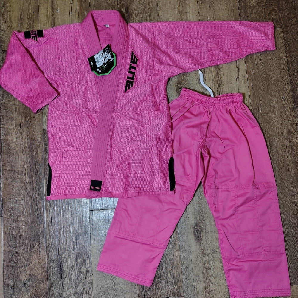 ELITE Core Pink Brazilian Jui Jitsu Kids BJJ Gi Youth C1 2 PC NWTS/T172